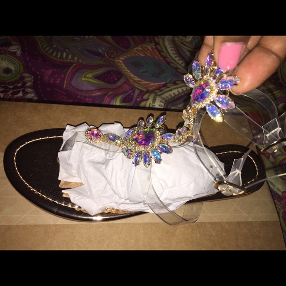 NWT Crystal sandals SIZE 10 - Picture 5 of 5